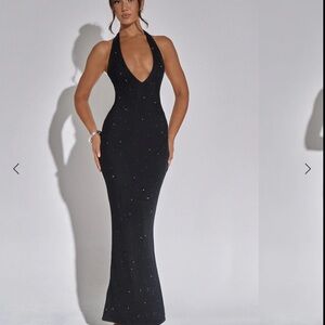 Elegant Black Halter Dress